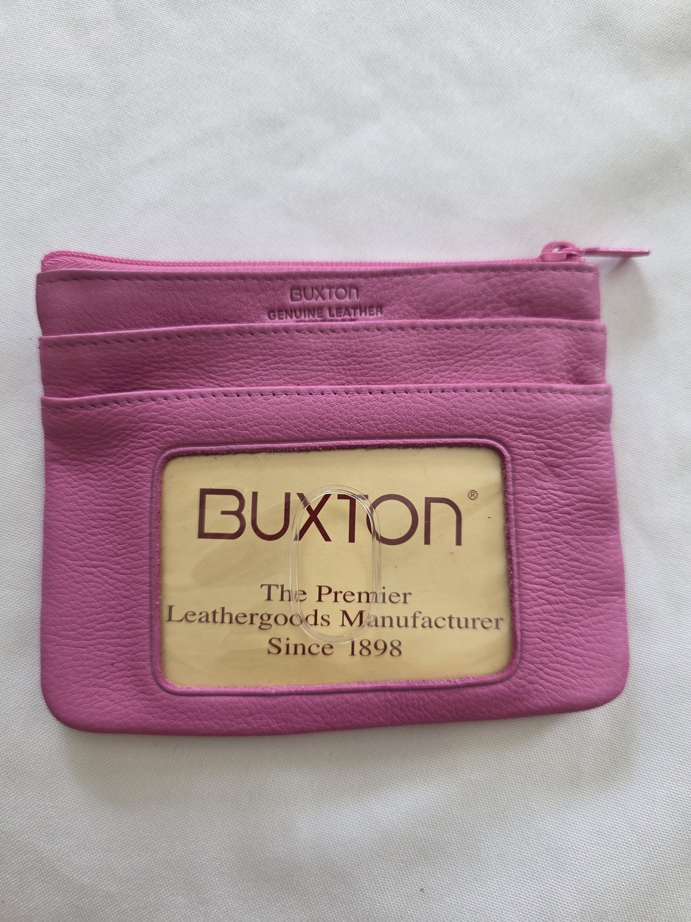 Vintage Buxton Pink Leather Card & Coin Pouch New With Tags